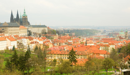 Aerial view of Prague from Petrin hill