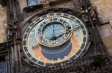 Famous astronomical clock in Prague, Czech republic