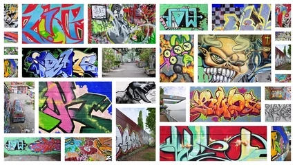 Printed kitchen splashbacks Graffiti collage collage...graffiti