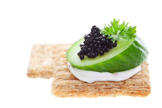 Caviar on crackers