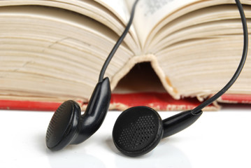 book and earphone