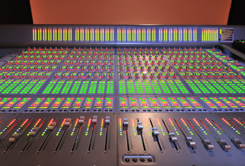 audio post production mixing console