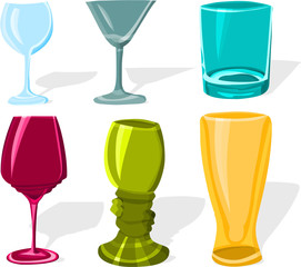 Set of a various glass