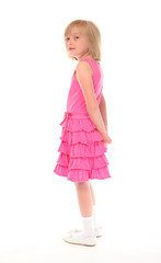 Young little girl in pink dress