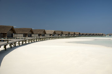 Overwater Villa with low tide