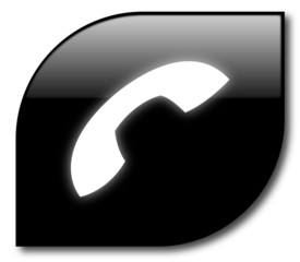 Black telephone button vector - obrazy, fototapety, plakaty