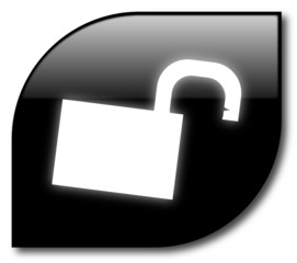 Black unlock button vector