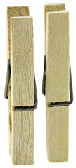 duo de pinces à linge en bois, fond blanc
