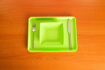 Set of utensils arranged on the table