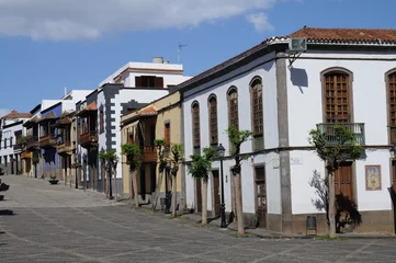 Gordijnen Street in historic town Teror, Gran Canaria Spain © philipus