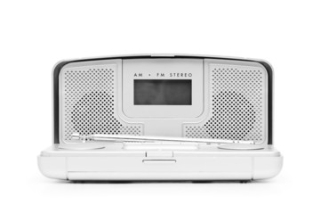 Silver radio isolated on the white background