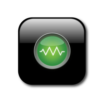 Black pusle button vector