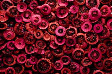 red dry citrus background