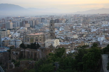 Malaga at sunset