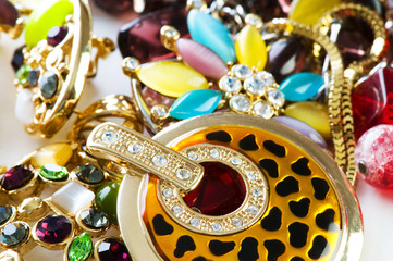 Jewellery arranged at the background