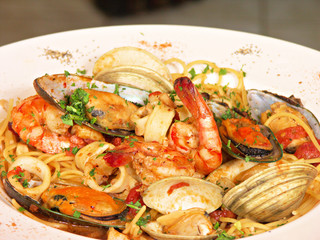 Seafood Stew over Linguine