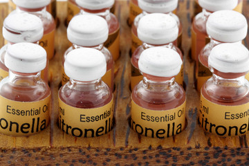 flacons d'huile essentielle de citronnelle