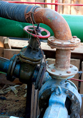 Two big black sewer pipes