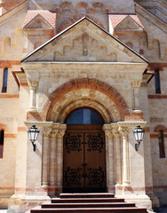 Catholic church entrance