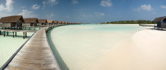 Overwater bungalows, Maldives