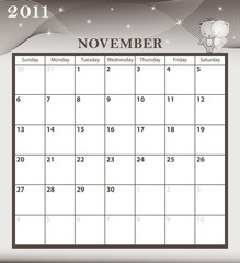 Calendar 2011 November