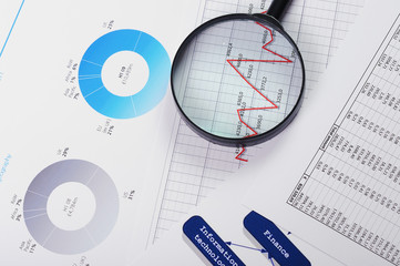 Charts and graphs of sales
