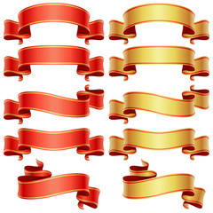 Red and golden banners set