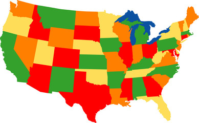 Vector map of United States