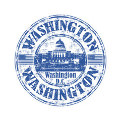 Washington grunge rubber stamp