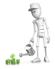 3d figur giesst dollar zeichen