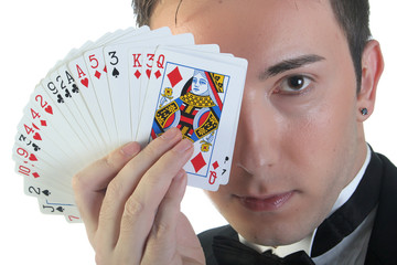 Magician and cards
