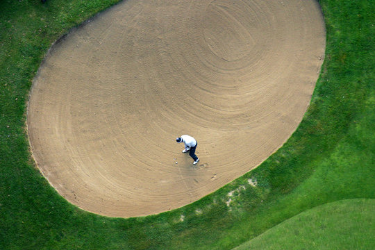 Golfer from above