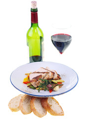 mediterranean dinner isolated on white background