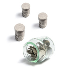 Coins in Glass Jar