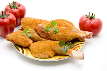 Hähnchenschenkel mit Gemüse