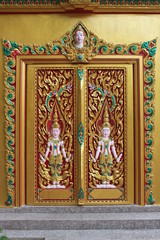 art on the door of temple