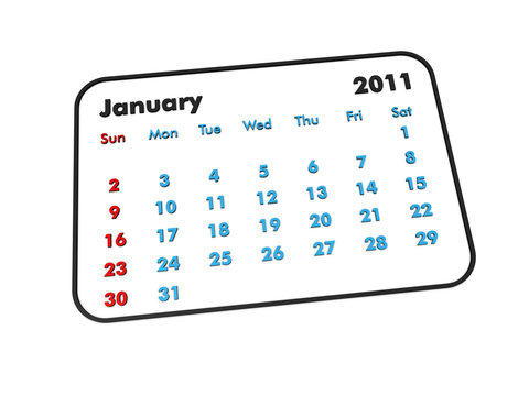 January 2011 calendar