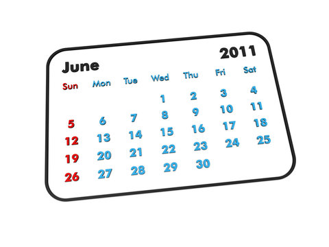 June 2011 calendar