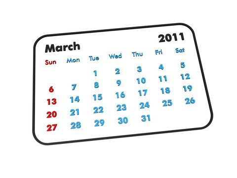 March 2011 calendar