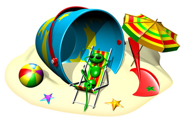 Formica Cartoon in Vacanza-Ant Cartoon Holidays-3d