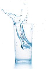 Fototapeta na wymiar splash in water glass