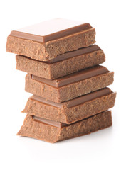 chocolate bars stack isolated on white