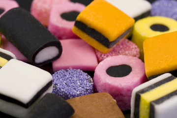 macro of liqurice allsorts