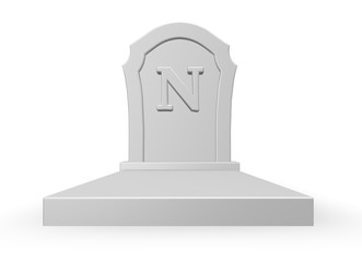 gravestone with letter n