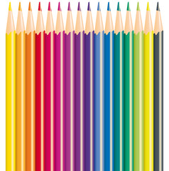 Pencils of different color for drawing, vector illustration