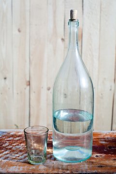 Bottle and glass