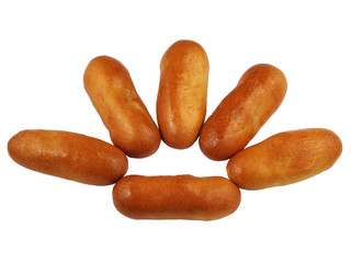 Пирожки с мясом на белом фоне