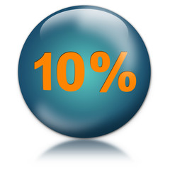 button 10 prozent, blau