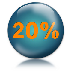 button 20 prozent, blau