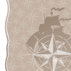 Travel and adventures background with compass rose